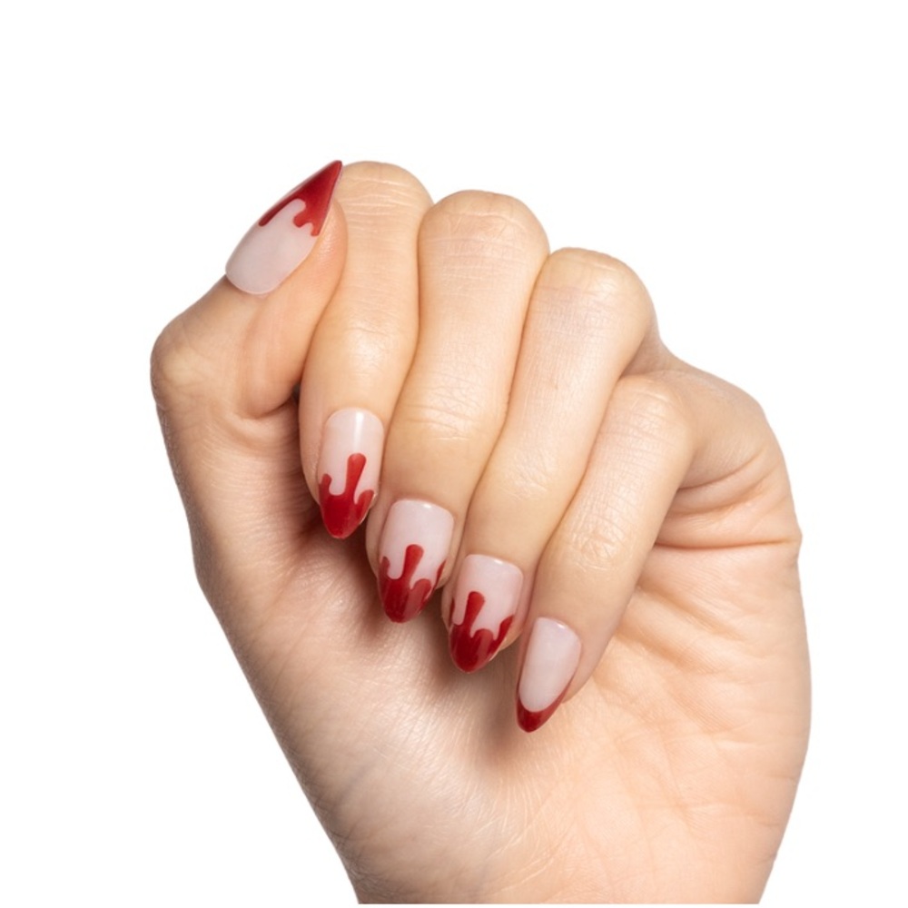 🧡🖤 Instant Mani Set Vampire French Press-On Nails